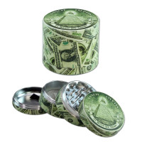 Black Leaf Dollar Aluminium Grinder 4-part Black Leaf Dollar Aluminium Grinder 4-part