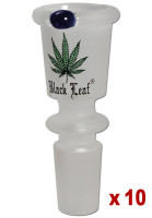 Black Leaf Glass Bowl Cylinder frosted Black Leaf Glass Bowl Cylinder frosted