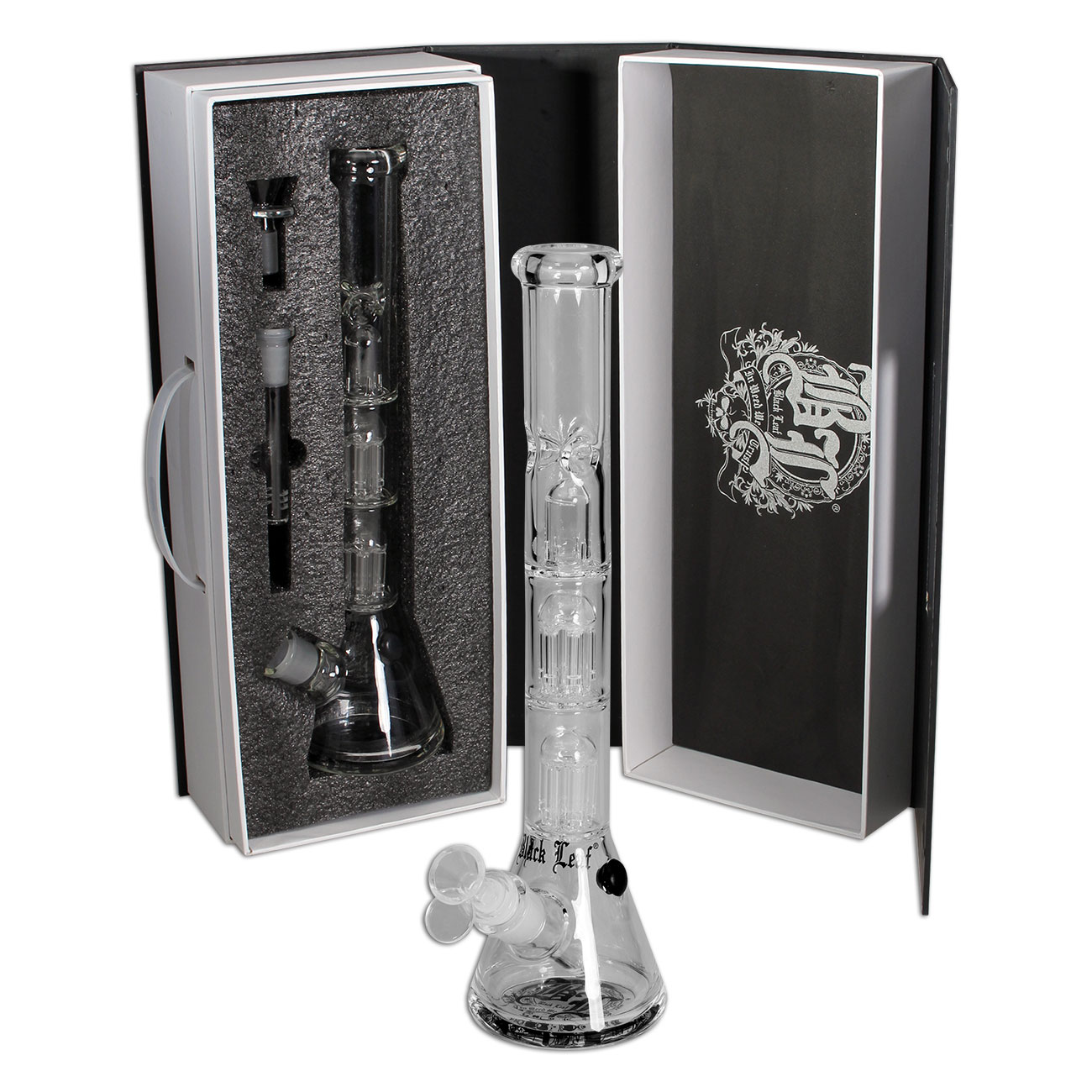 Black Leaf Boxed Bong Multi Level Near Dark Shop