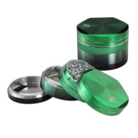 Alu Grinder 4-tlg. grün-schwarz changierend Alu Grinder 4-tlg. grün-schwarz changierend