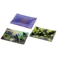 Black Leaf Rolling Tray aus Glas Black Leaf Rolling Tray aus Glas