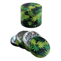 Black Leaf Camouflage Aluminium Grinder 4-part Black Leaf Camouflage Aluminium Grinder 4-part
