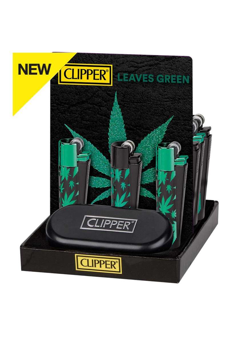 metal by CLIPPER Metal Lighters Green Leaves Near Dark Shop