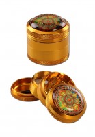 Black Leaf Mandala Al. Grinder 4-part amber Black Leaf Mandala Al. Grinder 4-part amber