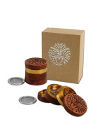 Black Leaf Maori Al./Wooden Grinder 4-part Black Leaf Maori Al./Wooden Grinder 4-part