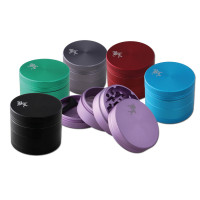 Black Leaf Aluminium Grinder 4-part satin matt Black Leaf Aluminium Grinder 4-part satin matt