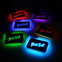 Black Leaf LED Rolling Tray Black Leaf LED Rolling Tray