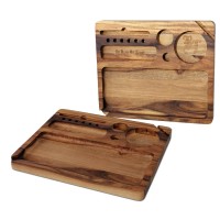 Black Leaf Akazienholz Rolling Tray Black Leaf Akazienholz Rolling Tray