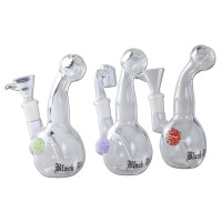 Black Leaf Glass Bong for Herbs + Oil Black Leaf Glass Bong for Herbs + Oil